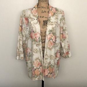 Vintage Joanna Open Front Floral Blazer